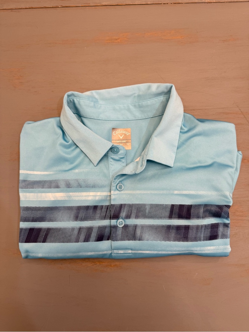 Callaway Opti-Dri Golf Polo Shirt Men’s XL Blue Striped Performance Short Sleeve